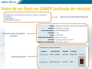 Mérida, noviembre 2011 CTI - CPTMMérida, noviembre 2011 CTI - CPTM
Vista de un Ítem en SABER (artículo de revista)
Estructura Comunidad-Colección
Vista resumida metadatos
del Item
Archivos del item
14
 
