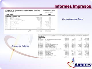 Informes Impresos Comprobante de Diario Anexos de Balance 