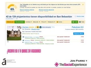Jon Parro +
¡Reservayaotequedassinvacaciones!
 