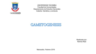 UNIVERSIDAD YACAMBU
Facultad de Humanidades
Departamento de Estudios Generales
Catedra: Genética y conducta
Realizado por:
Ramos Raúl
Maracaibo, Febrero 2016
 