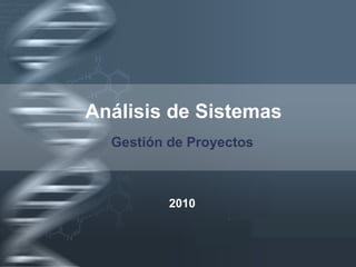 Análisis de Sistemas Gestión de Proyectos 2010 
