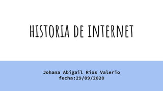 historia de internet
Johana Abigail Rios Valerio
fecha:29/09/2020
 