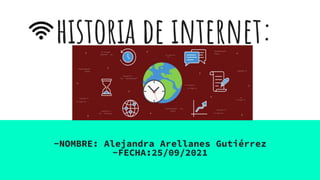 historia de internet:
-NOMBRE: Alejandra Arellanes Gutiérrez
-FECHA:25/09/2021
 