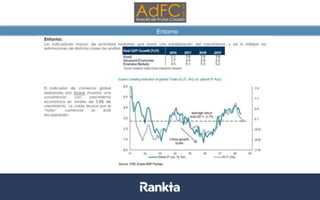 Entorno
Datos a 31/08/2017. Fuentes: Bloomberg, Datastream, La Financière de l’Echiquier
 