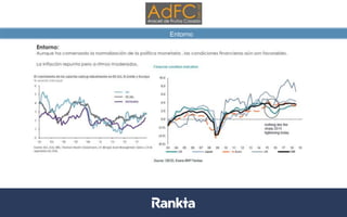Entorno
Datos a 31/08/2017. Fuentes: Bloomberg, Datastream, La Financière de l’Echiquier
 