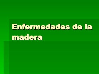 Enfermedades de la madera 