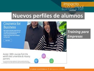 Training para
Empresas
Nuevos perfiles de alumnos
Impacto
 
