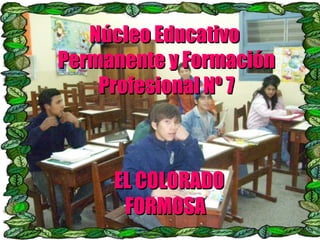 EL COLORADO FORMOSA Núcleo Educativo  Permanente y Formación Profesional Nº 7 