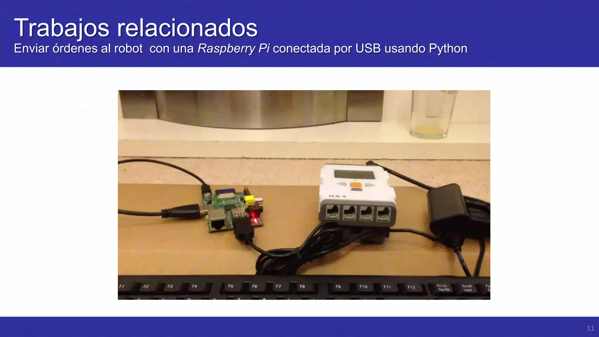 Trabajos relacionados
Enviar órdenes al robot con una Raspberry Pi conectada por USB usando Python

11

 