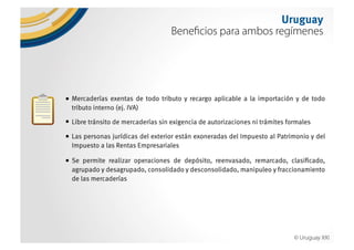 Why Uruguay?. Uruguay, un país para invertir, trabajar y vivir. 
