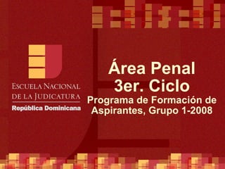 Área Penal 3er . Ciclo Programa de Formación de Aspirantes, Grupo 1-2008 