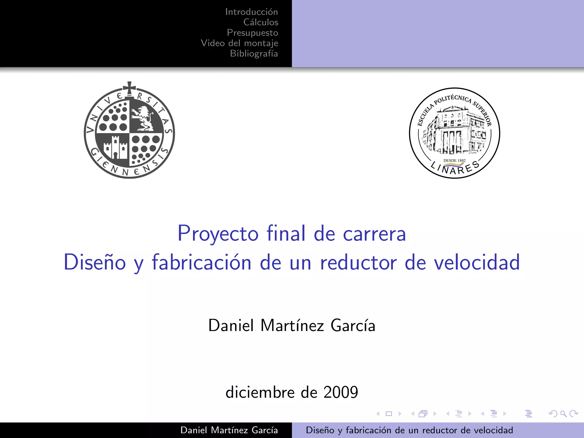 Diseño y fabricación de un reductor de velocidad | PPT