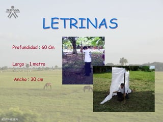 LETRINAS IESTP-IEJER Profundidad  :  60 Cm Largo :  1 metro Ancho : 30 cm 