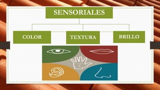 SENSORIALES
COLOR TEXTURA BRILLO
 