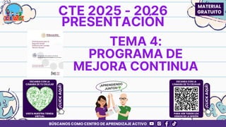 Programa de Mejora Continua para el Consejo Técnico Escolar 2025-2026 | PDF