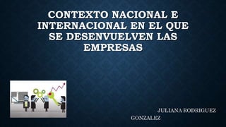 CONTEXTO NACIONAL E
INTERNACIONAL EN EL QUE
SE DESENVUELVEN LAS
EMPRESAS
JULIANA RODRIGUEZ
GONZALEZ
 