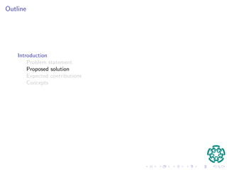 Outline 
Introduction 
Problem statement 
Proposed solution 
Expected contributions 
Concepts 
 