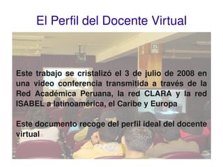 Perfil del Docente Virtual