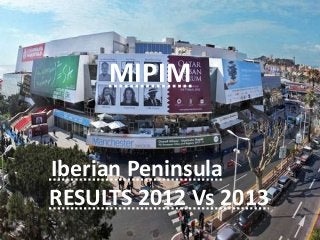 MIPIM


Iberian Peninsula
RESULTS 2012 Vs 2013
 