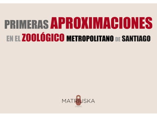 PRIMERAS APROXIMACIONES
EN EL ZOOLÓGICO METROPOLITANO DE SANTIAGO
 