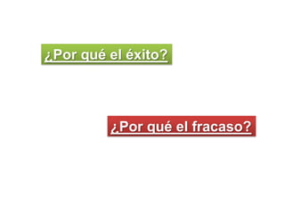¿Por qué el éxito?
¿Por qué el fracaso?