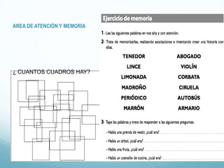 ¿ CUANTOS CUADROS HAY?
AREA DE ATENCIÓN Y MEMORIA
 