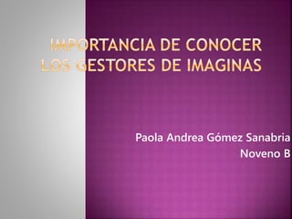 Paola Andrea Gómez Sanabria 
Noveno B 
 