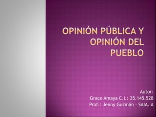 Autor:
Grace Amaya C.I.: 25.145.528
Prof.: Jenny Guzmán – SAIA. A
 