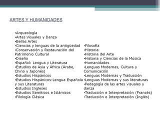 ARTES Y HUMANIDADES
 