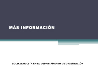 http://jorgeguillenorientacion.blogspot.com.es/
MÁS INFORMACIÓN
SOLICITAR CITA EN EL DEPARTAMENTO DE ORIENTACIÓN
 