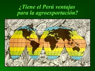 ¿Tiene el Perú ventajas
para la agroexportación?
 