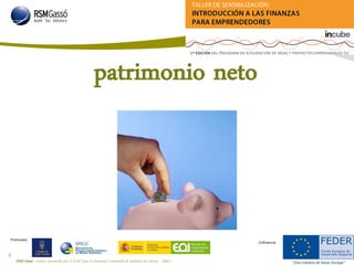 RSM Gassó - Centro reconocido por el ICAC para la formación continuada de auditores de cuentas - A0011
40
Promueve:
Cofinancia:
patrimonio neto
 