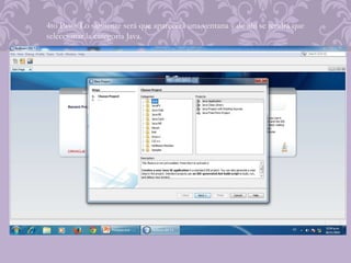 4to Paso: Lo siguiente será que aparecerá una ventana y de ahí se tendrá que
seleccionar la categoría Java.