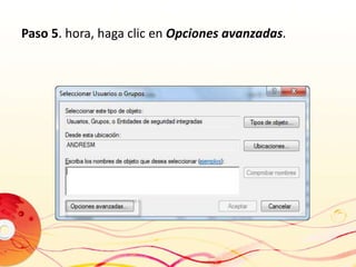 Paso 5. hora, haga clic en Opciones avanzadas. 
 