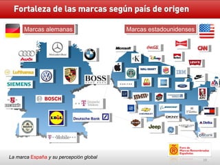 La marca  España   y su percepción global Marcas estadounidenses Marcas alemanas 