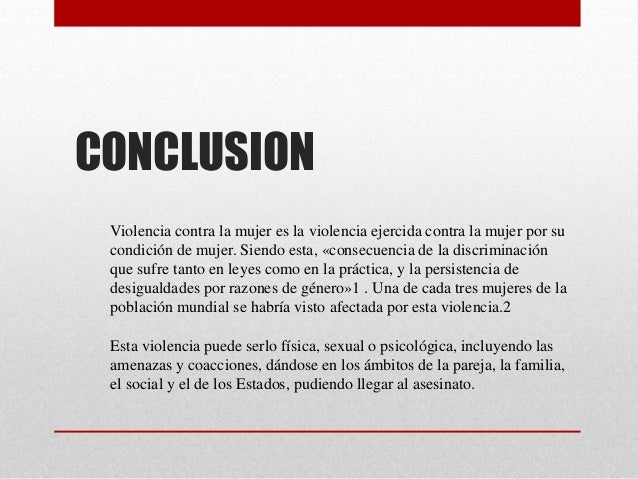 Conclusion de la Investigacion Violencia contra la Mujer