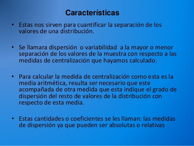 Medidas de dispersion rango varianza