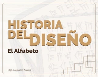 El Alfabeto
Mgs. Alejandra Avalos
HISTORIA
DEL
DISEÑO
HISTORIA
DEL
DISEÑO
 