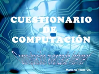 CUESTIONARIO
     DE
COMPUTACIÓN


        Mariana Panta Ch.
 