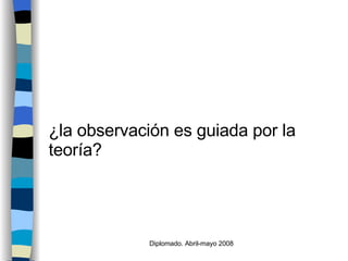 ¿la observación es guiada por la teoría? 