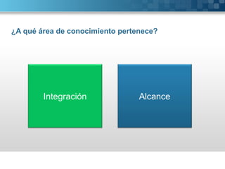 ¿A qué área de conocimiento pertenece? Integración Alcance
