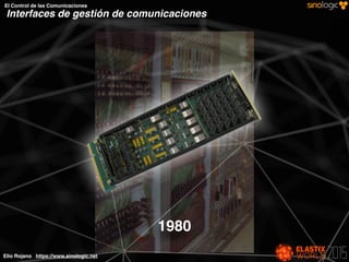 Elio Rojano https://www.sinologic.net
El Control de las Comunicaciones
Interfaces de gestión de comunicaciones
1980
 