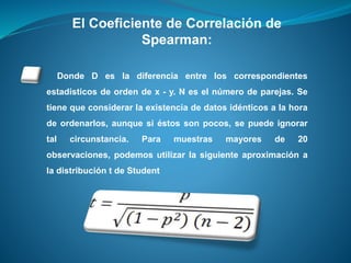 Coeficiente de Correlación de Pearson y Spearman | PPTX