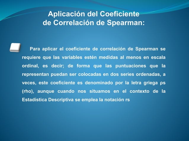 Coeficiente de Correlación de Pearson y Spearman | PPT
