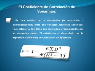 Coeficiente de Correlación de Pearson y Spearman | PPTX