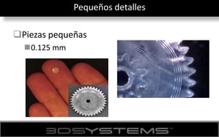 Pequeños detalles
Piezas pequeñas
0.125 mm
 