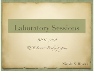 Photos of BIOL3009 Laboratory