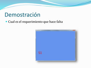 Demostración
 Cual es el requerimiento que hace falta
 