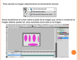 Para recortar la imagen seleccionamos la herramienta recortar
Ahora arrastremos el cursor sobre la parte de la imagen que vamos a conservar la
imagen deberá quedar así para recortarla como esta en la imagen
 