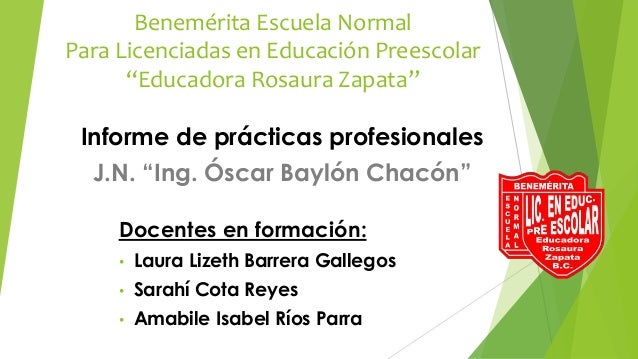 INFORME DE PRÁCTICAS PROFESIONALES EN PREESCOLAR